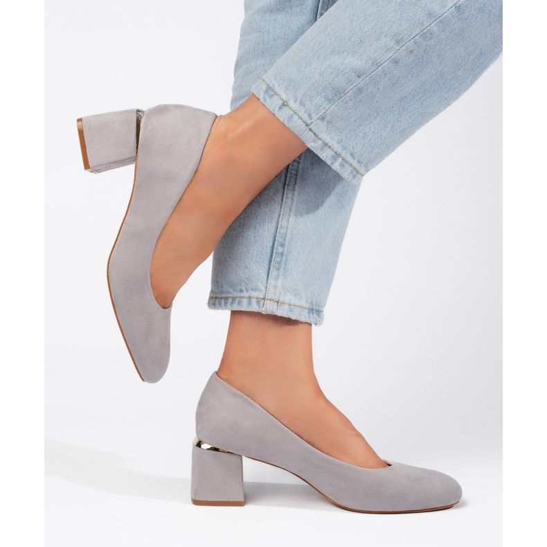 Tacones de ante gris 1