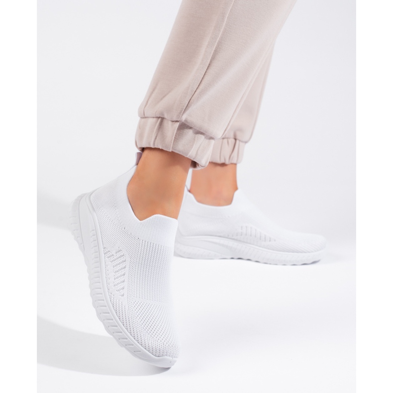 Zapatillas deportivas slip-on blancas de mujer blanco 1