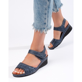 Sandalias de mujer azules con velcro. 1