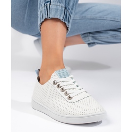 Deportivas mujer caladas blancas blanco 4