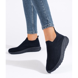 Zapatillas deportivas sin cordones para mujer, azul marino. 1