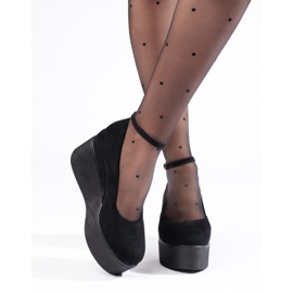 Zapatos de tacón negros con cuña 2 Zapatos de tacón negros con cuña 2