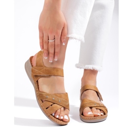 Sandalias plataforma mujer camel claro marrón 1 Sandalias plataforma mujer camel claro marrón 1
