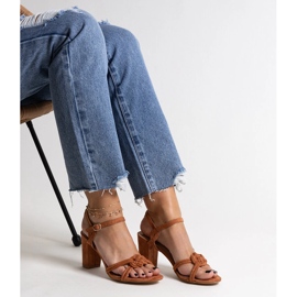 Sandalias tacón Shama marrón 2
