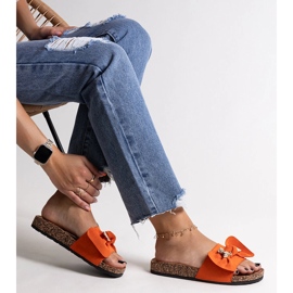 Chanclas naranjas con lazo y osito Segan 1 Chanclas naranjas con lazo y osito Segan 1