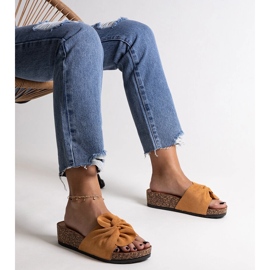 Pantuflas marrones con cuña Ghaza de corcho marrón 2