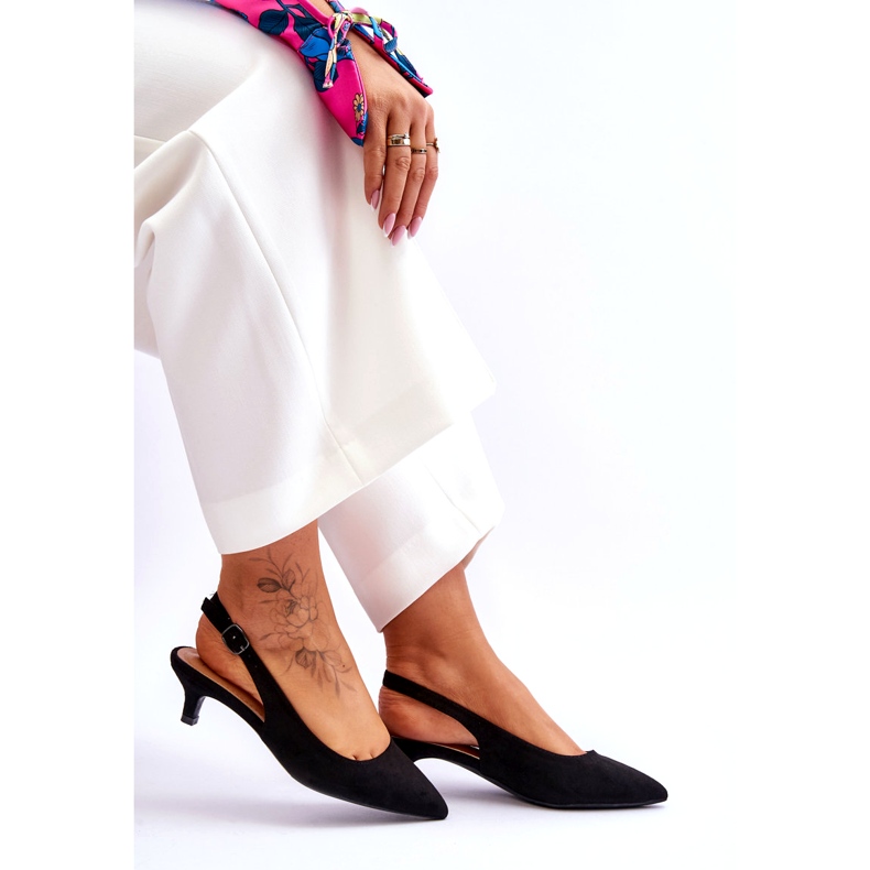 Jeeini Zapatos de salón de punta baja, negro 3