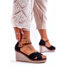 Sandalias cuña mujer negras negro 3 Sandalias cuña mujer negras negro 3