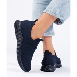 Deportivas slip-on de mujer azul marino 3