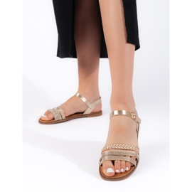 Sandalias planas mujer doradas dorado 1