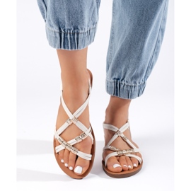 Sandalias slip-on blancas con tiras entrelazadas blanco 3