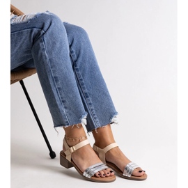 Sandalias tacón bajo Salsabi plata 3