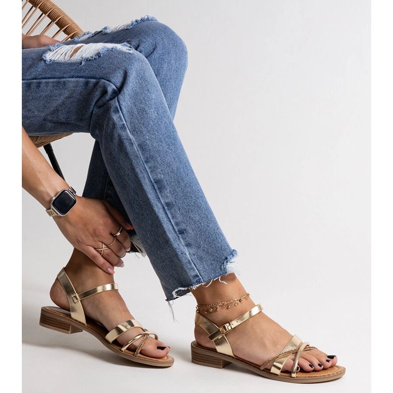 Sandalias de tacón doradas con circonitas Elanoria dorado 1 Sandalias de tacón doradas con circonitas Elanoria dorado 1