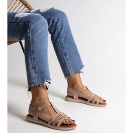 Sandalias de piel ecológica rosas de Grimalda rosado 3