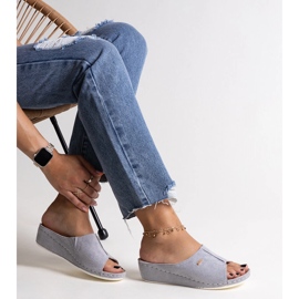 Mules de cuña Semretana grises 1