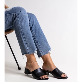 Chanclas Asala tacón bajo negras negro 2