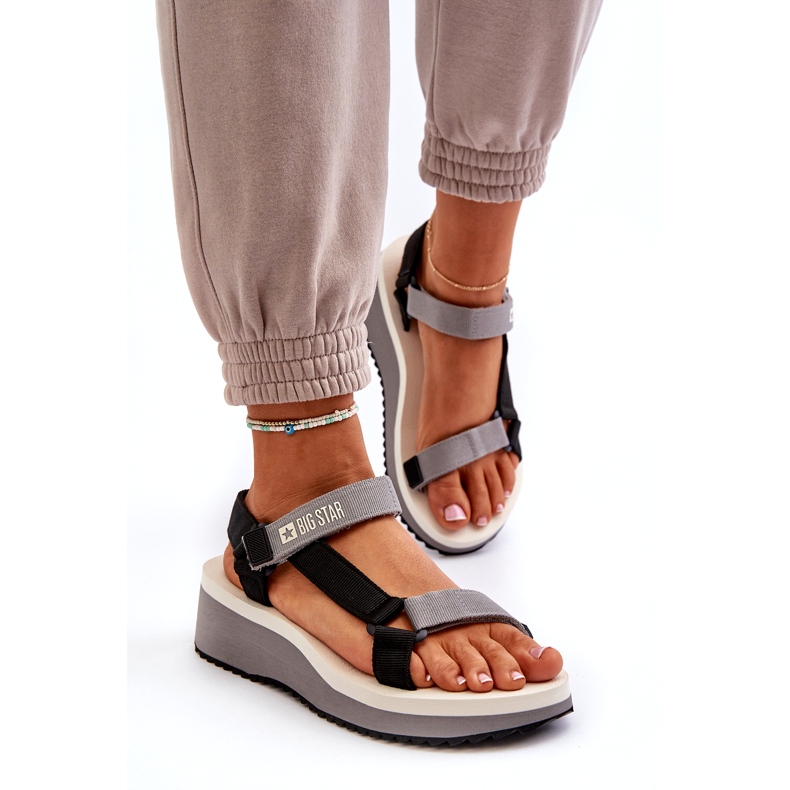 Sandalias Mujer Con Plataforma Y Cuña Big Star NN274A054 Gris 2