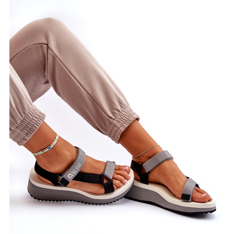 Sandalias Mujer Con Plataforma Y Cuña Big Star NN274A054 Gris 4