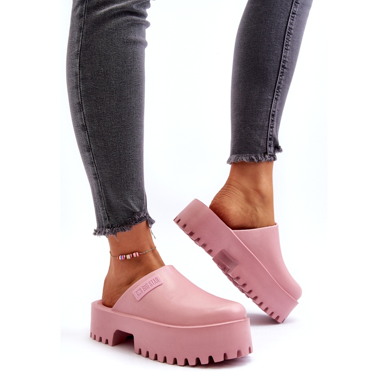 Chanclas de mujer con suela maciza Big Star NN274020 Rosa 3