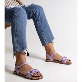 Sandalias moradas decoradas con circonitas Giada violeta 3
