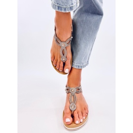 Sandalias chanclas con circonitas Harani Gold dorado 2