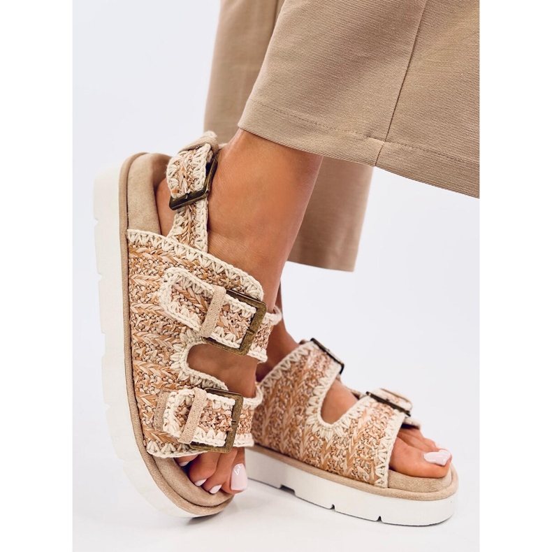 Sandalias plataforma Badey caqui beige 2