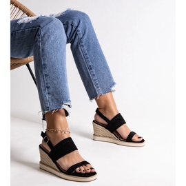 Sandalias cuña Muhja negras negro 3