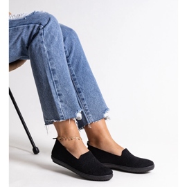 Zapatillas slip-on de tejido Shadhi en negro 2