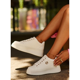 Zapatillas Mujer Plataforma Baja Blanco Telirra 4