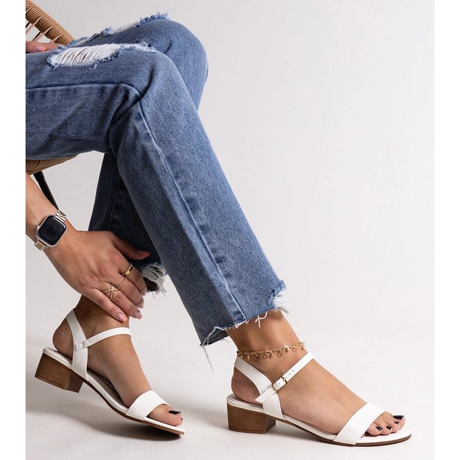 Sandalias Blancas Sandalias Tacon Mujer Originales Sandalias Tacón