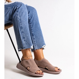 Sandalias de plataforma marrones de Rawia marrón 2