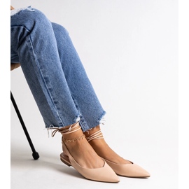 Bailarinas atadas en ecopiel Batra beige 2