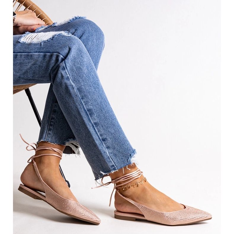 Bailarinas Safine con cordones rosa y pedrería rosado 1 Bailarinas Safine con cordones rosa y pedrería rosado 1