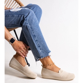 Zapatillas slip-on Shadhi de tejido beige 1