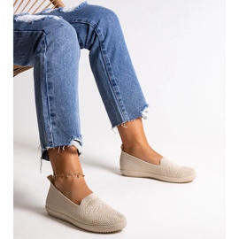 Zapatillas slip-on Shadhi de tejido beige 3