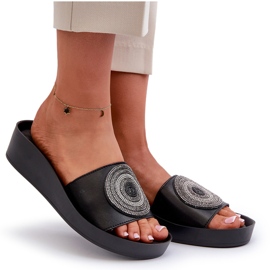 Chanclas Mujer Piel Con Adorno S.Barski KV27-019 Negro 8
