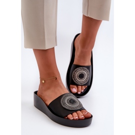 Chanclas Mujer Piel Con Adorno S.Barski KV27-019 Negro 4