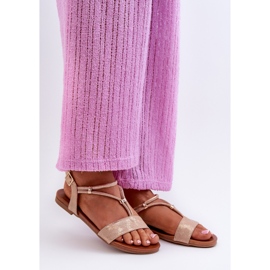 Sandalias Planas Mujer Con Tiras S.Barski KV27-010 Dorado 1