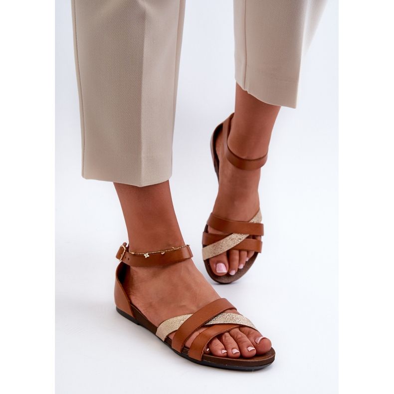 Zazoo 40225 Sandalias Planas Piel Marrón 2