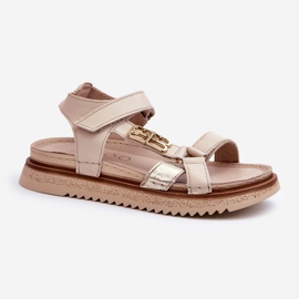 Zazoo 50103 Sandalias Mujer Piel con Plataforma, Beige 3