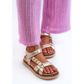Zazoo 50103 Sandalias Mujer Piel con Plataforma, Dorado 5