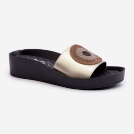 Chanclas Mujer Piel Con Adorno S.Barski KV27-019 Dorado 4