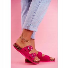 EVE Pantuflas De Mujer En Corcho Con Hebillas Fucsia Si Señor rosado 3