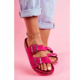 EVE Pantuflas De Mujer En Corcho Con Hebillas Fucsia Si Señor rosado 2