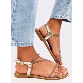 Sandalias Courte Gold con circonitas dorado 4