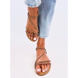Sandalias Courte Gold con circonitas dorado 2