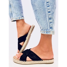Chanclas alpargatas de mujer Bakou Negro 4