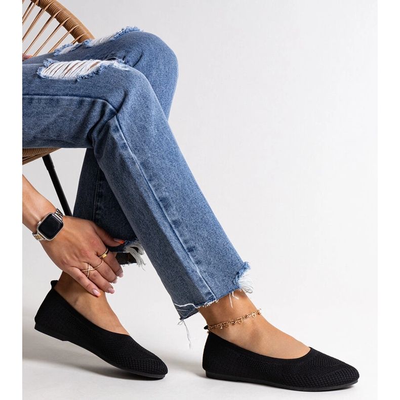 Bailarinas de tela negras de Yafia negro 1