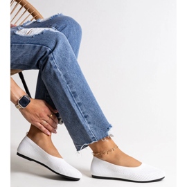 Bailarinas de tela blancas de Yafia blanco 1