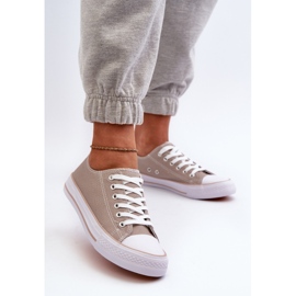Zapatillas bajas clásicas de material para mujer Beige oscuro Lennabella 6